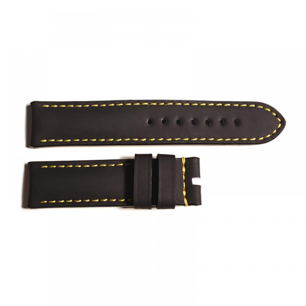 Rubber strap black for Ocean 2, size M, yellow stitching