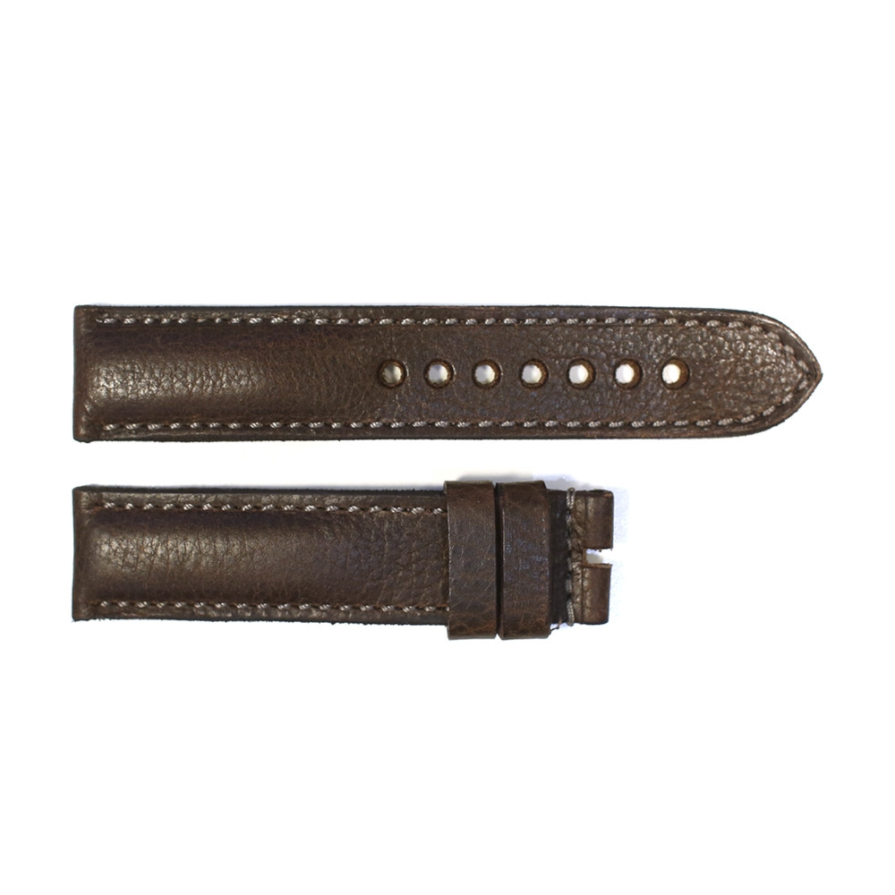 Strap dark brown with grey stitching size M