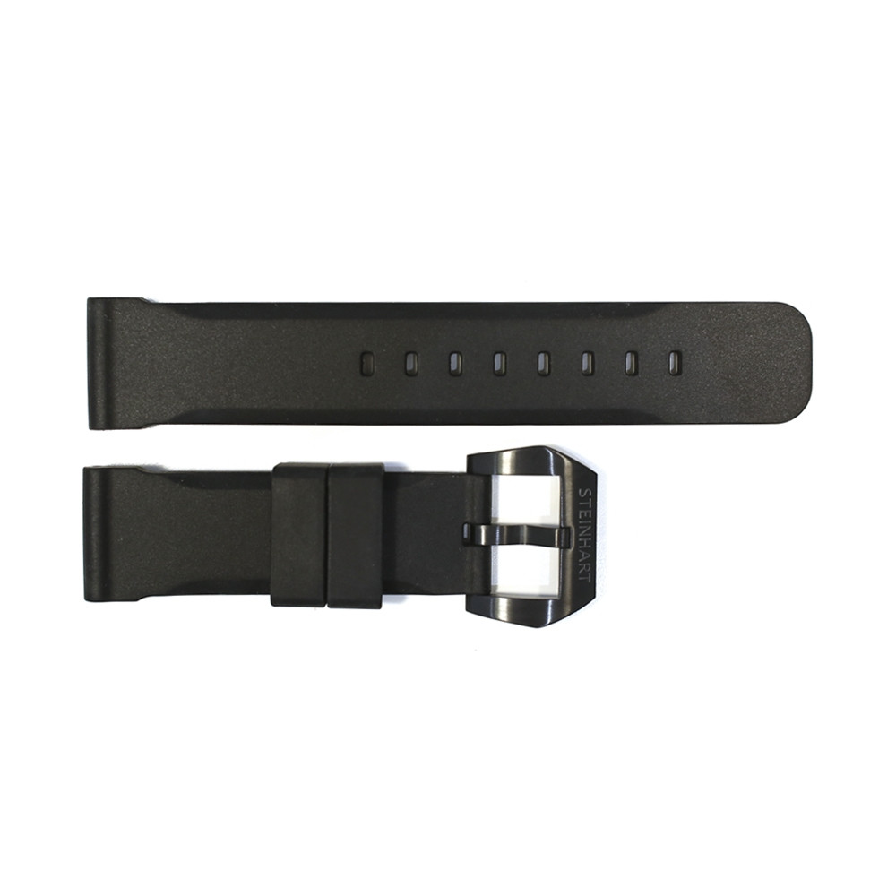 Rubber strap 24 mm black with black Pre-V buckle