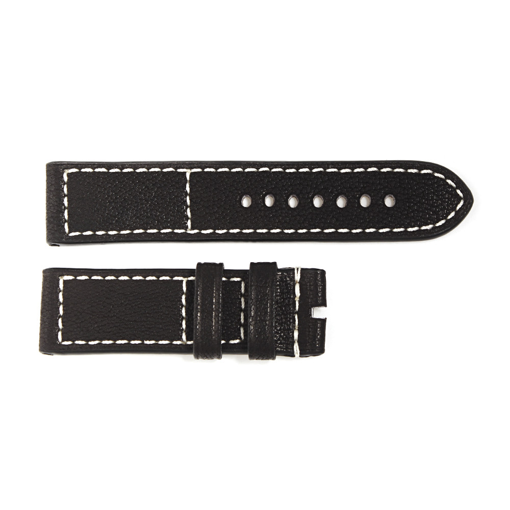 Strap black Old Vintage, white stitching, size S